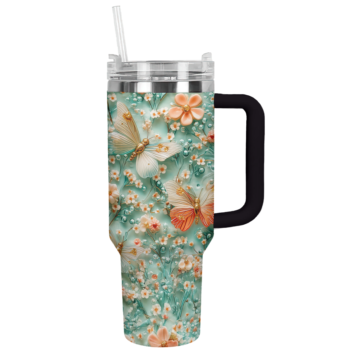 Glänzender Becher „Butterfly Garden Bliss“ 🌸