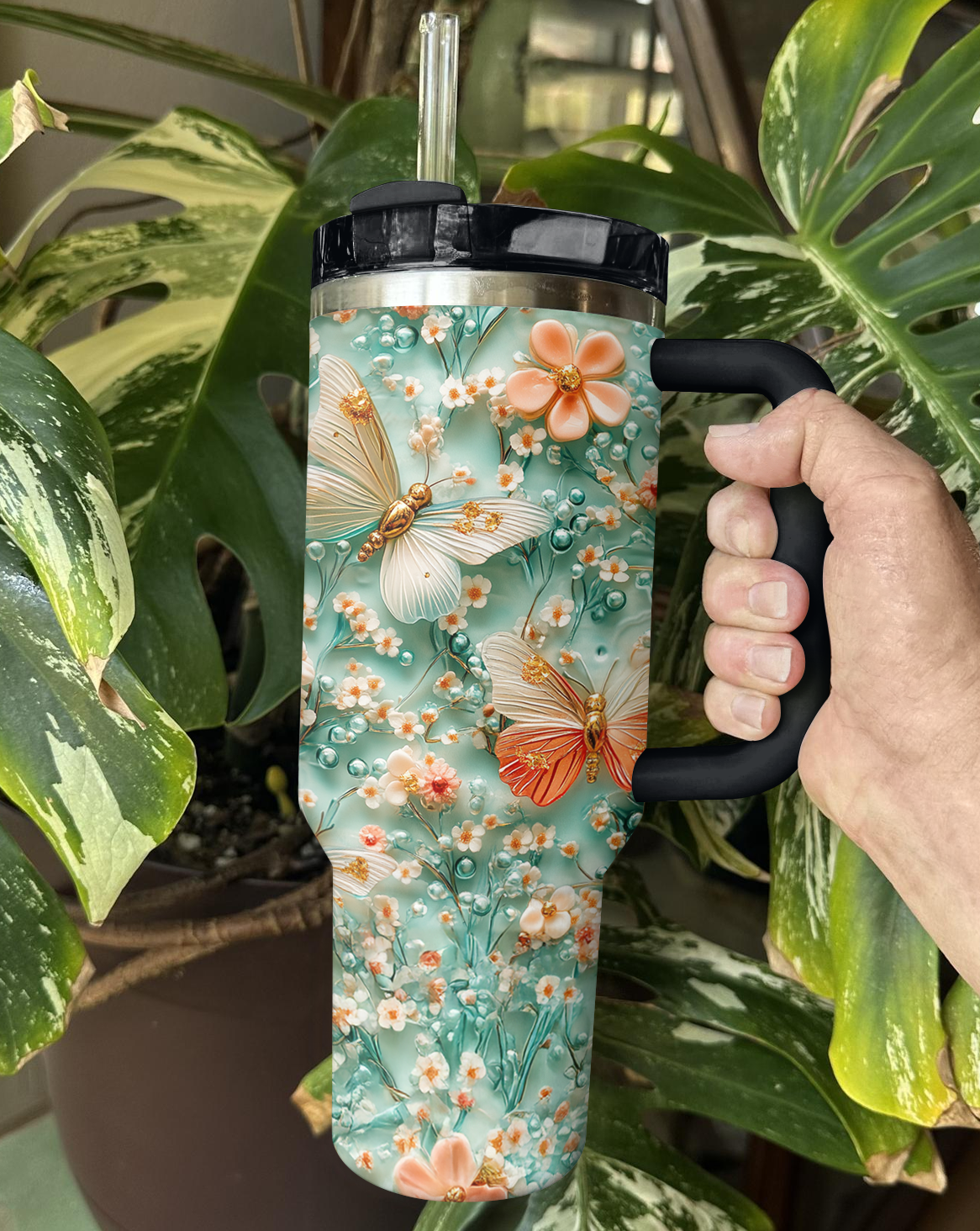 Shineful Tumbler Butterfly Garden Bliss 🌸