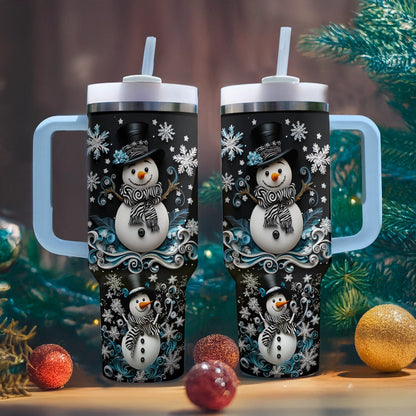 Shiny Glossy Tumbler Schneeflocke Charm Schneemann