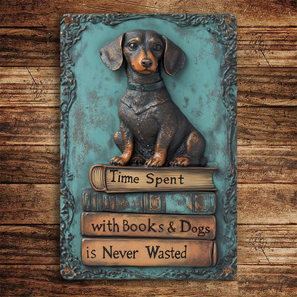 Shineful 2D Metal Sign Reading Pup