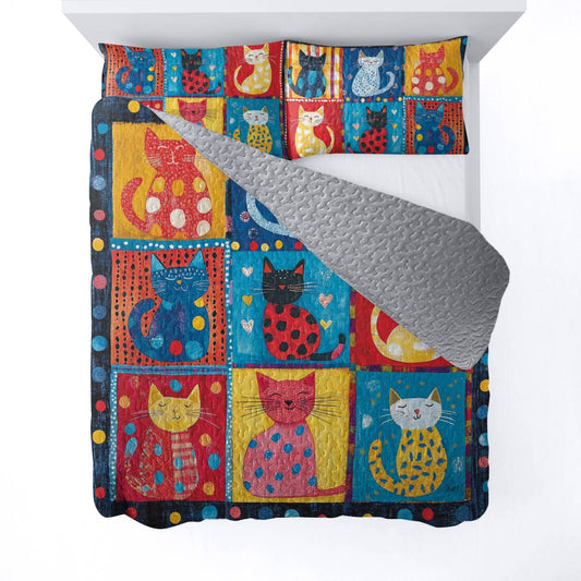 Shineful All Season Quilt 3-Piece Set Purrfect Pals