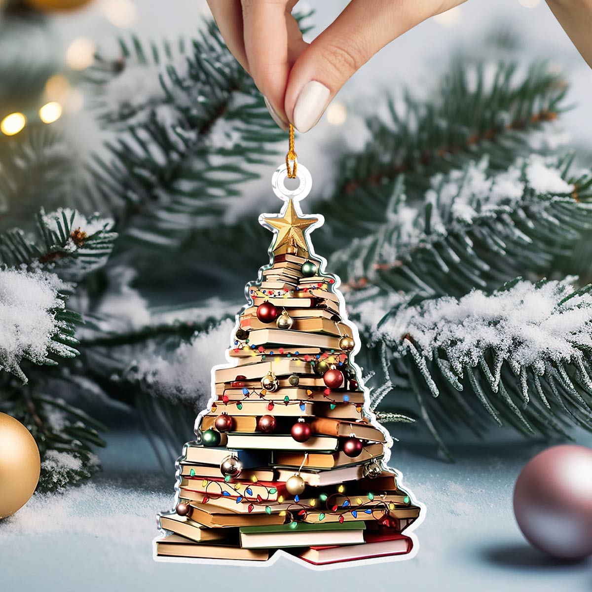 Shineful 2D Acrylic Ornament Literary Christmas