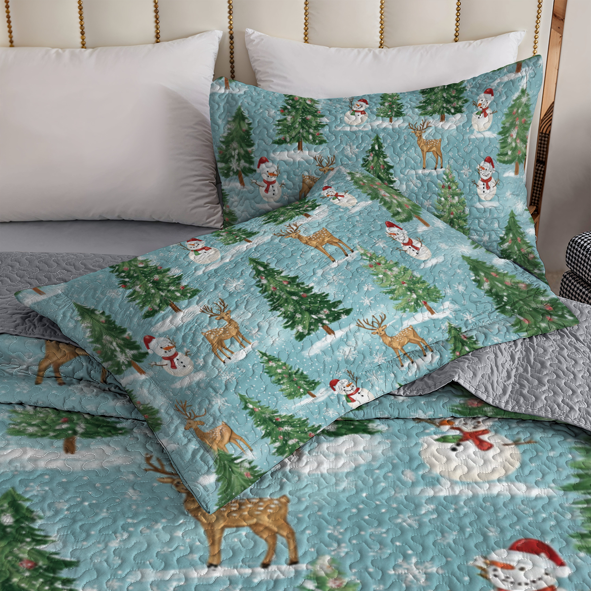 Shineful All Season Quilt 3-Piece Set - Cheerful Christmas Wonderland