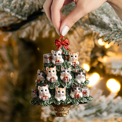 Shineful 2D Acrylic Ornament Kitten Christmas Tree