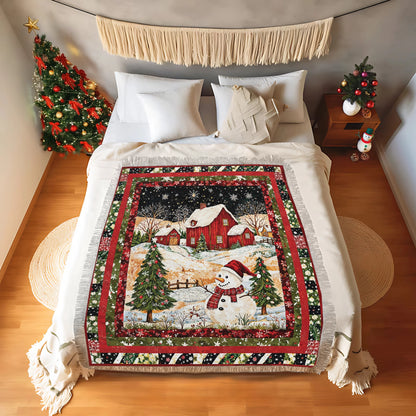 Shineful Woven Tapestry Throw Blanket - Snowman's Christmas Dream