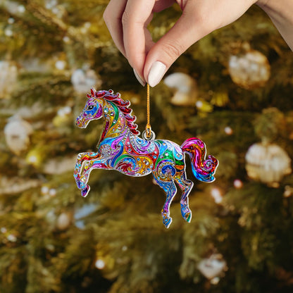 Glänzendes 2D Acrylornament Sparkle Horse