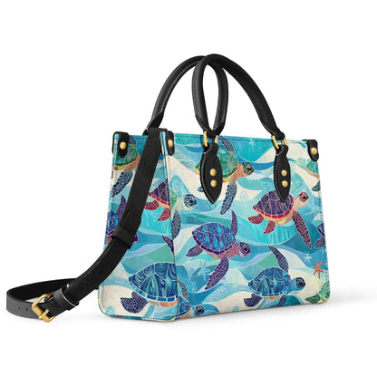 Glänzende Ledertasche Oceanic Turtle