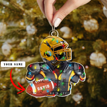 Shineful  Personalized 2D Acrylic Ornament - Football Player Christmas