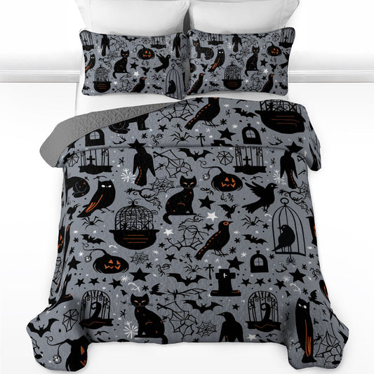 Shineful All Season Quilt 3-Piece Set Spooky Shadow