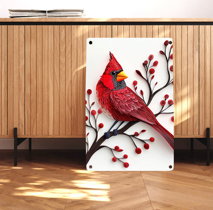 Shineful 2D Metal Sign Origami Cardinal