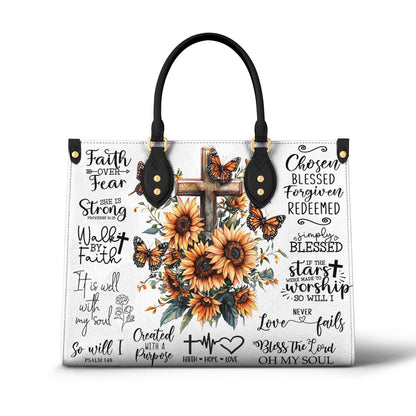 Glänzende Ledertasche Sunshine Hope Love