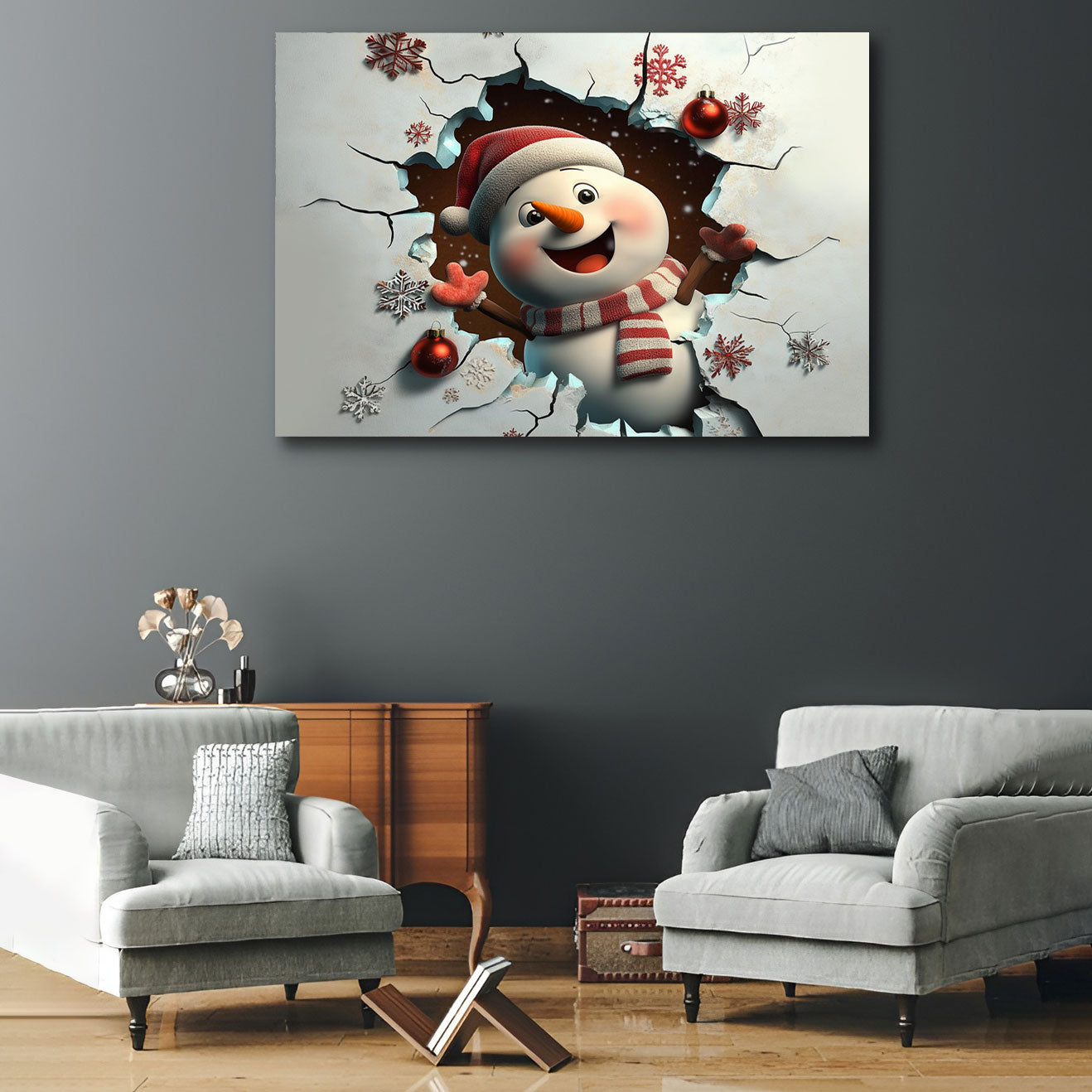 Shineful 2D Metal Sign Happy Snowman