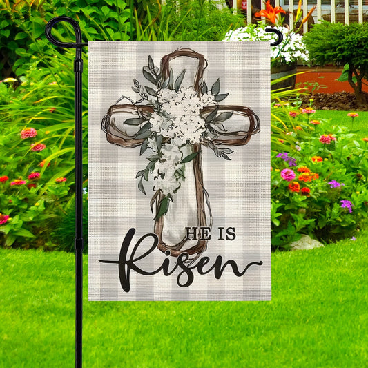 Shineful Garden Flag 12" x 18" Floral Faith Easter