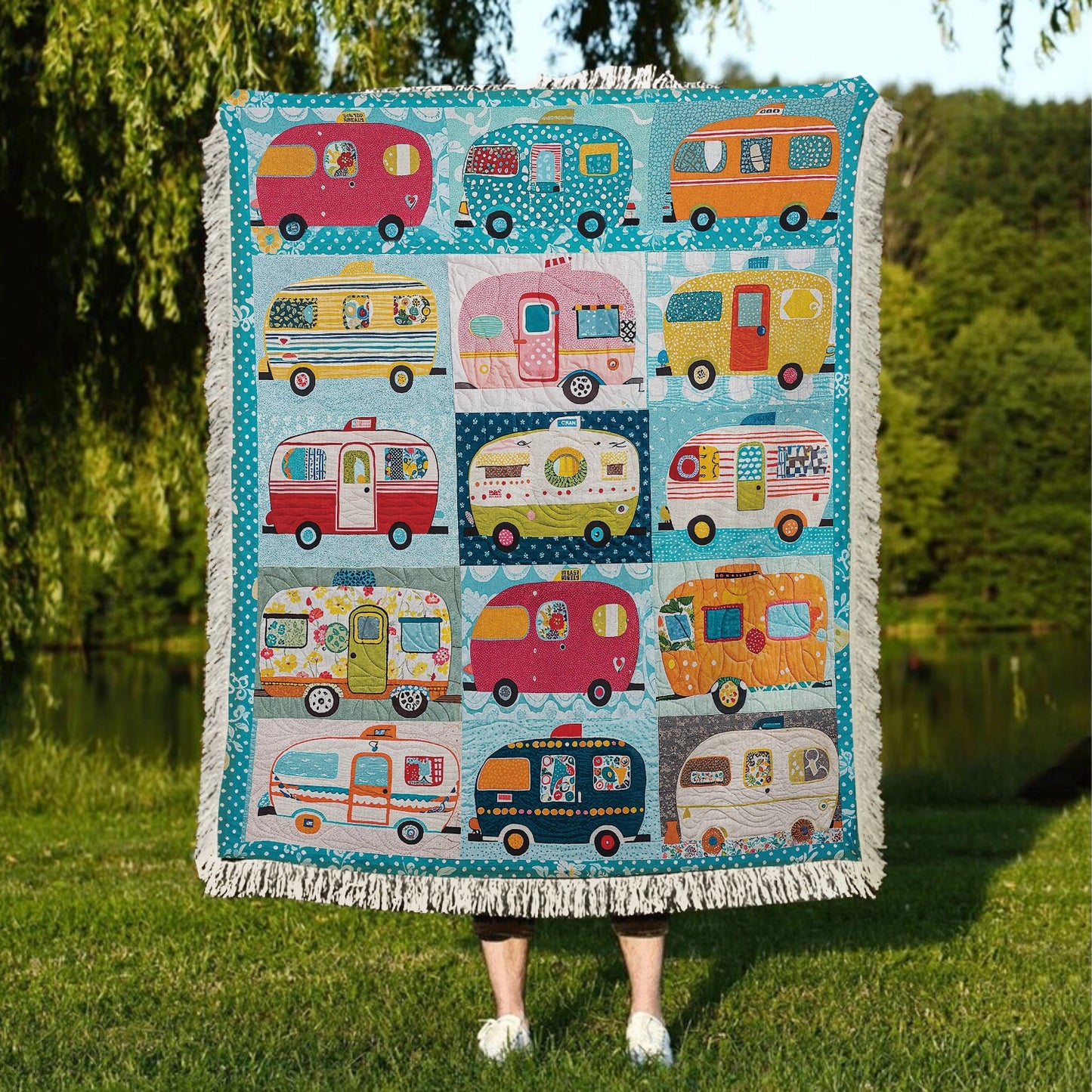 Shineful Woven Tapestry Throw Blanket - Vintage Camper