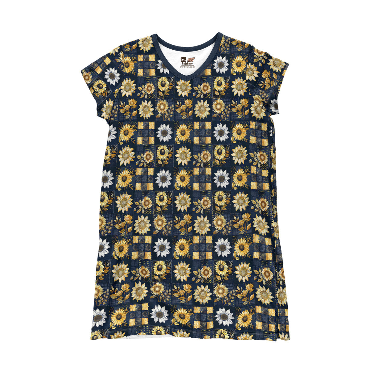 Shineful V-neck Nightshirts Inelegance Sunflowers