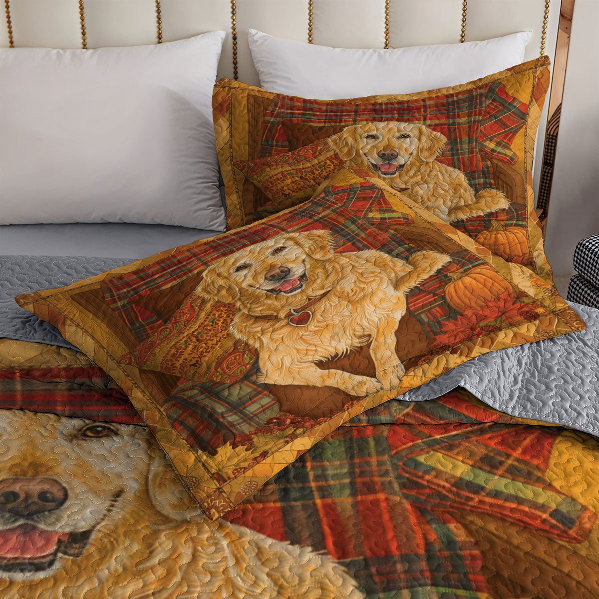 Shineful All Season Quilt 3-teiliges Set Autumn Glow Retriever 