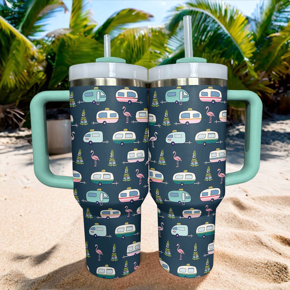 Shineful Tumbler Happy Camping Flamingo