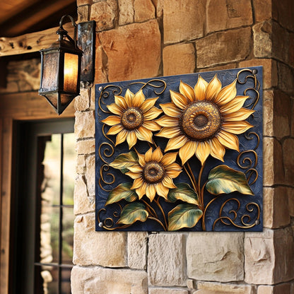 Shineful 2D Metal Sign Golden Sunflower Garden