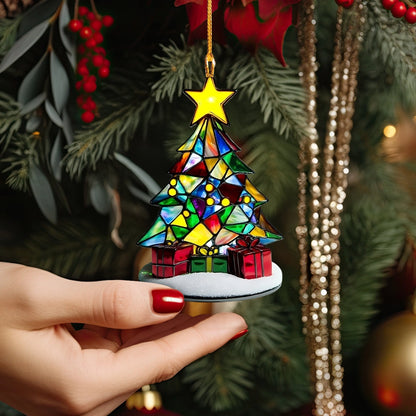 Shineful 2D Acrylic Ornament - Stained Glass Holiday Tree