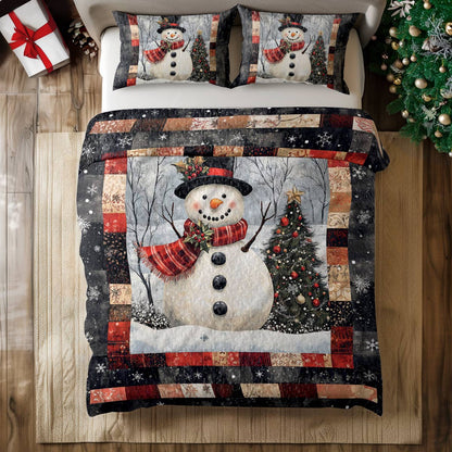 Shineful All Season Quilt 3-Piece Set Jolly Snowman