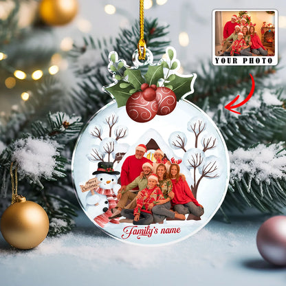 Shineful Acrylic Ornament Custom Photo Winter Wonderland Family