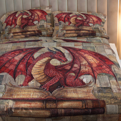 Shineful 4-Piece Bed Sheet Set Noble Dragon Books