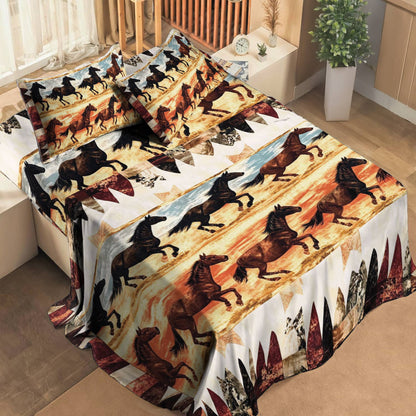 Shineful 4-Piece Bed Sheet Set Galloping Grace