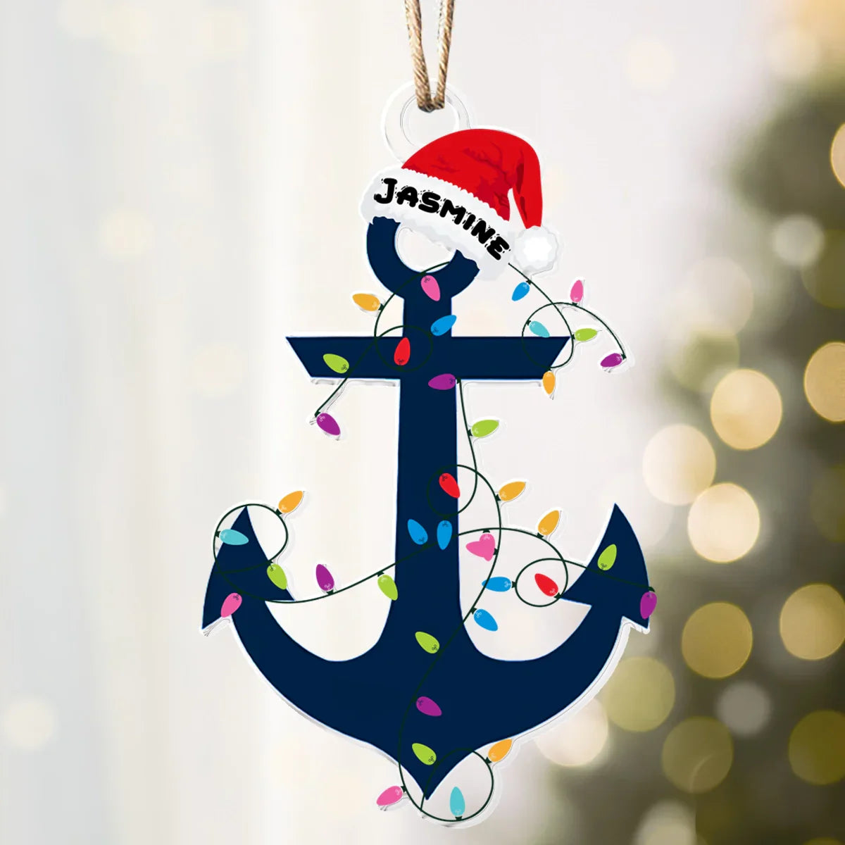 Shineful Acrylic Ornament Personalized Anchored in Christmas Cheer