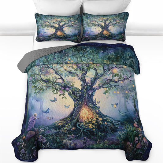 Shineful All Season Quilt 3-Piece Set Mystical Tree of Life