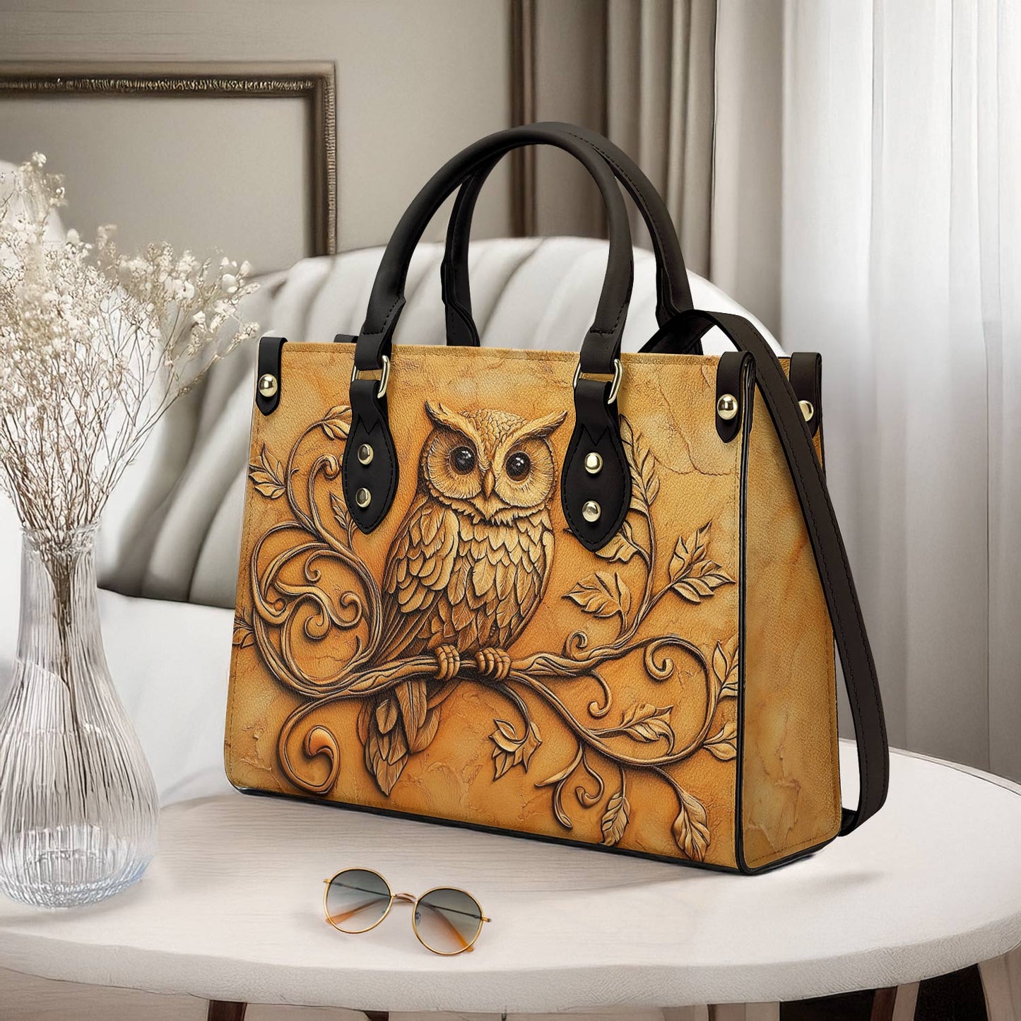 Sac en cuir brillant - Golden Grace Owl