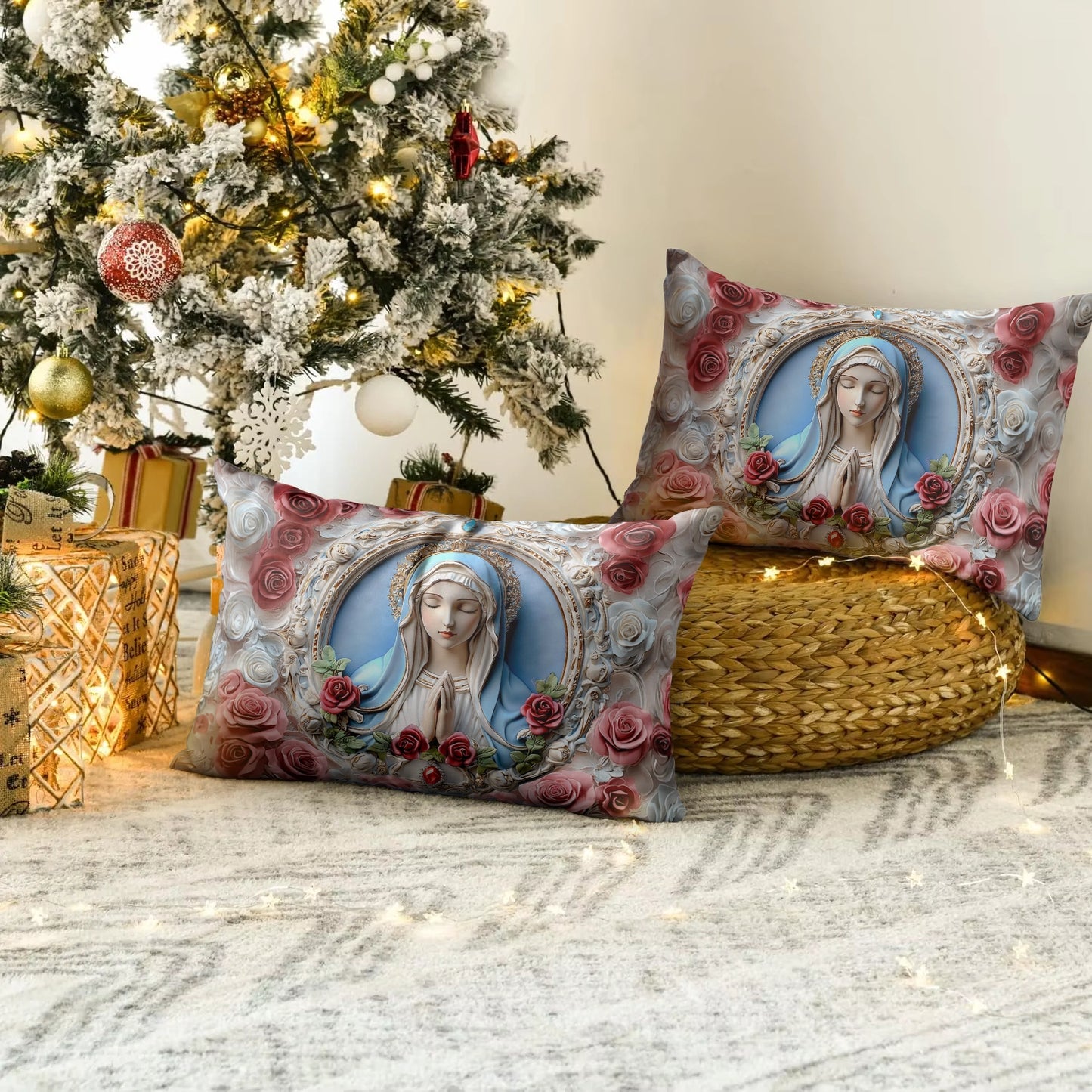 Shineful 2D Print Cushion Cover, Pillowcase, Pillows Covers - Sacred Heart Virgin Mary