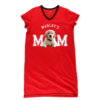 Dog Lovers - Dad/Mom Basic Personalized Women’s V-Neck Nightshirts V-Neck Women’s Nightshirts