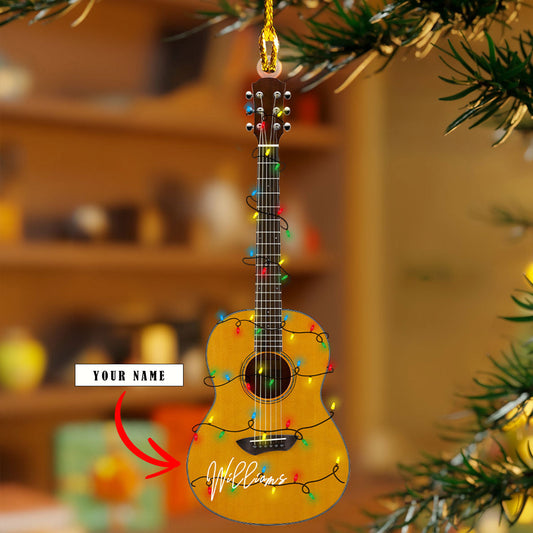 Glänzendes 2D-Acryl-Ornament – ​​personalisierte Akustikgitarren-Kollektion