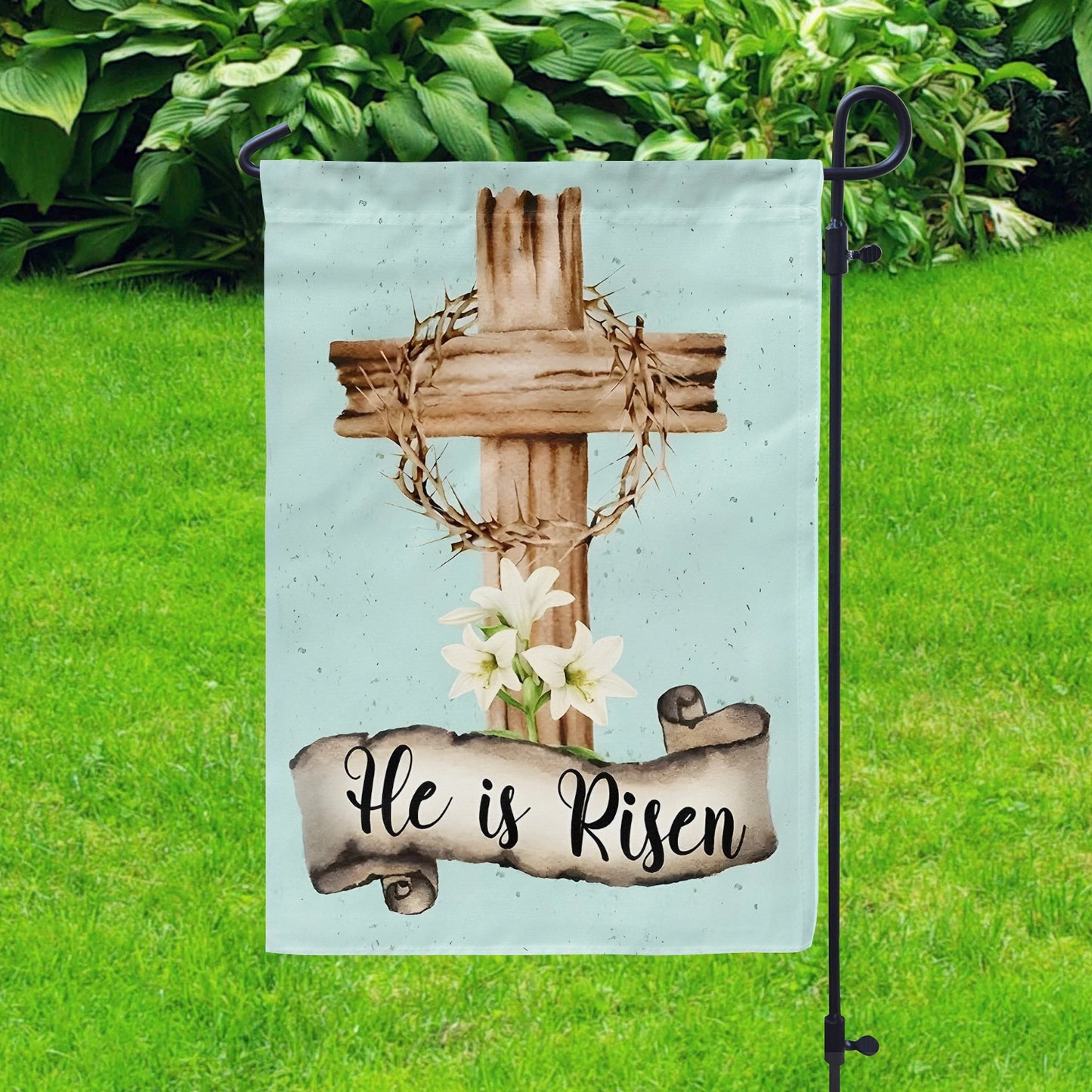 Shineful Garden Flag 12" x 18" Peaceful Easter Cross