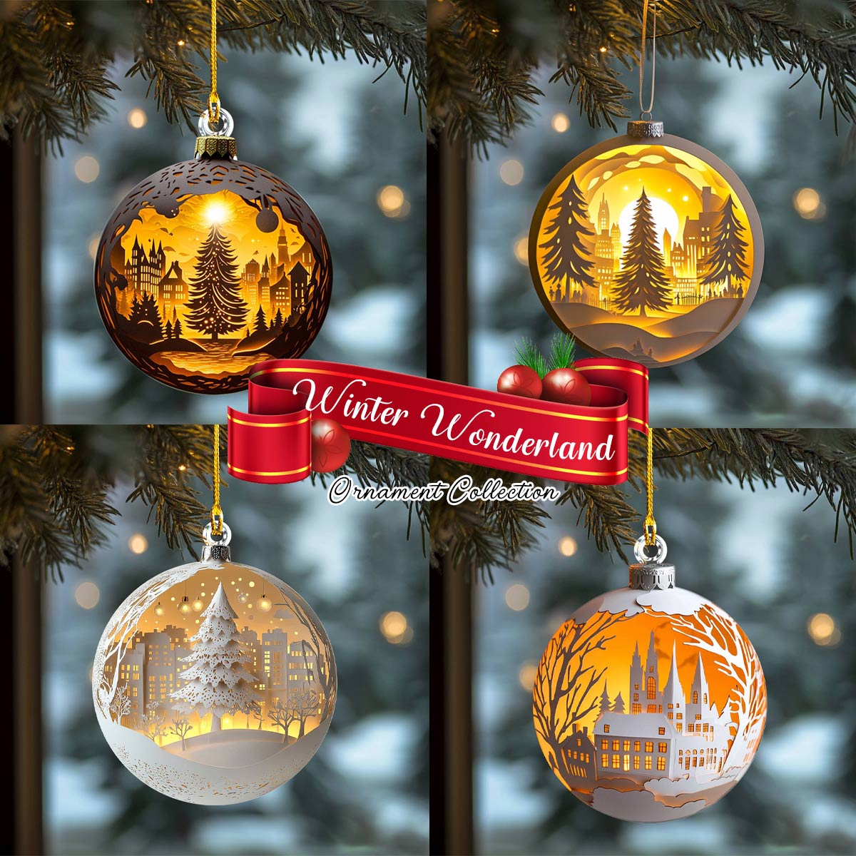 Shineful 2D Acrylic Ornament Winter Wonderland