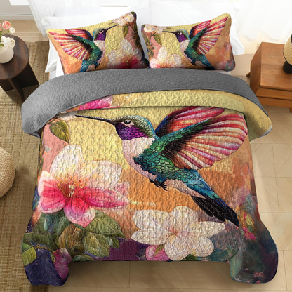 Shineful All Season Quilt 3-Piece Set - Hummingbirds