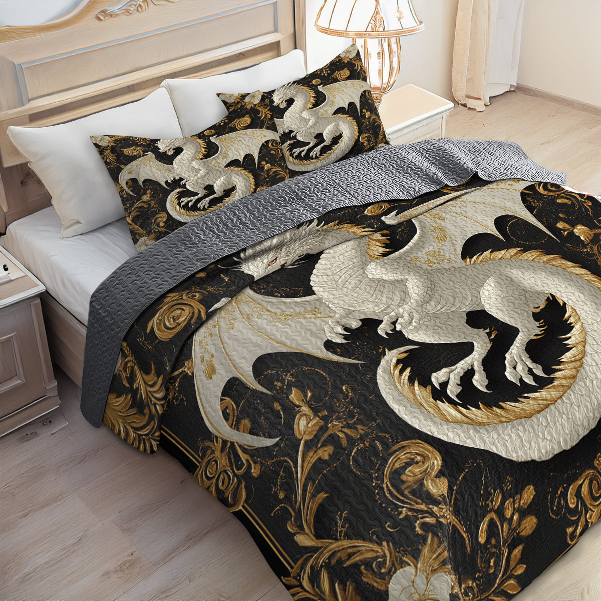 Shineful All Season Quilt 3-Piece Set Golden Scales