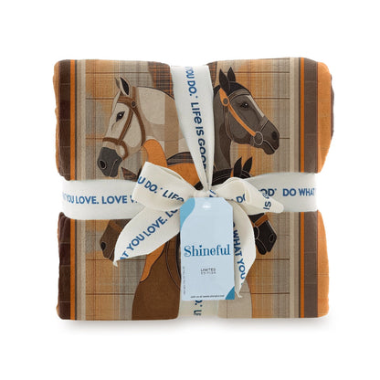 Shineful Fleece Blanket Horse Timeless Elegance