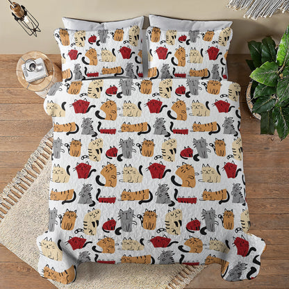 Shineful All Season Quilt 3-Piece Set Catnap Paradise