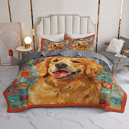 Shineful All Season Quilt 3-Piece Set Furry Floral