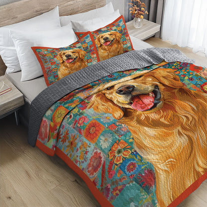 Shineful All Season Quilt 3-Piece Set Furry Floral