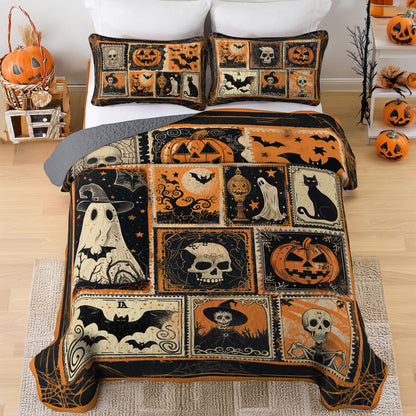 Ensemble de courtepointe toutes saisons Shineful 3 pièces Mystic Halloween Charm