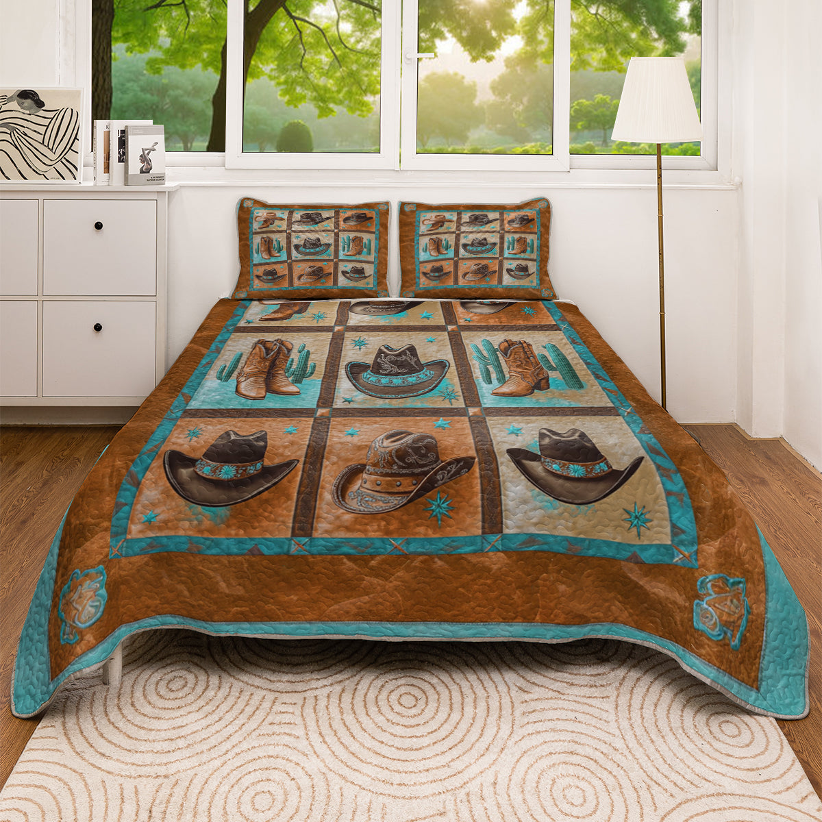 Shineful All Season Quilt 3-Piece Set Western Cowboy Spirit