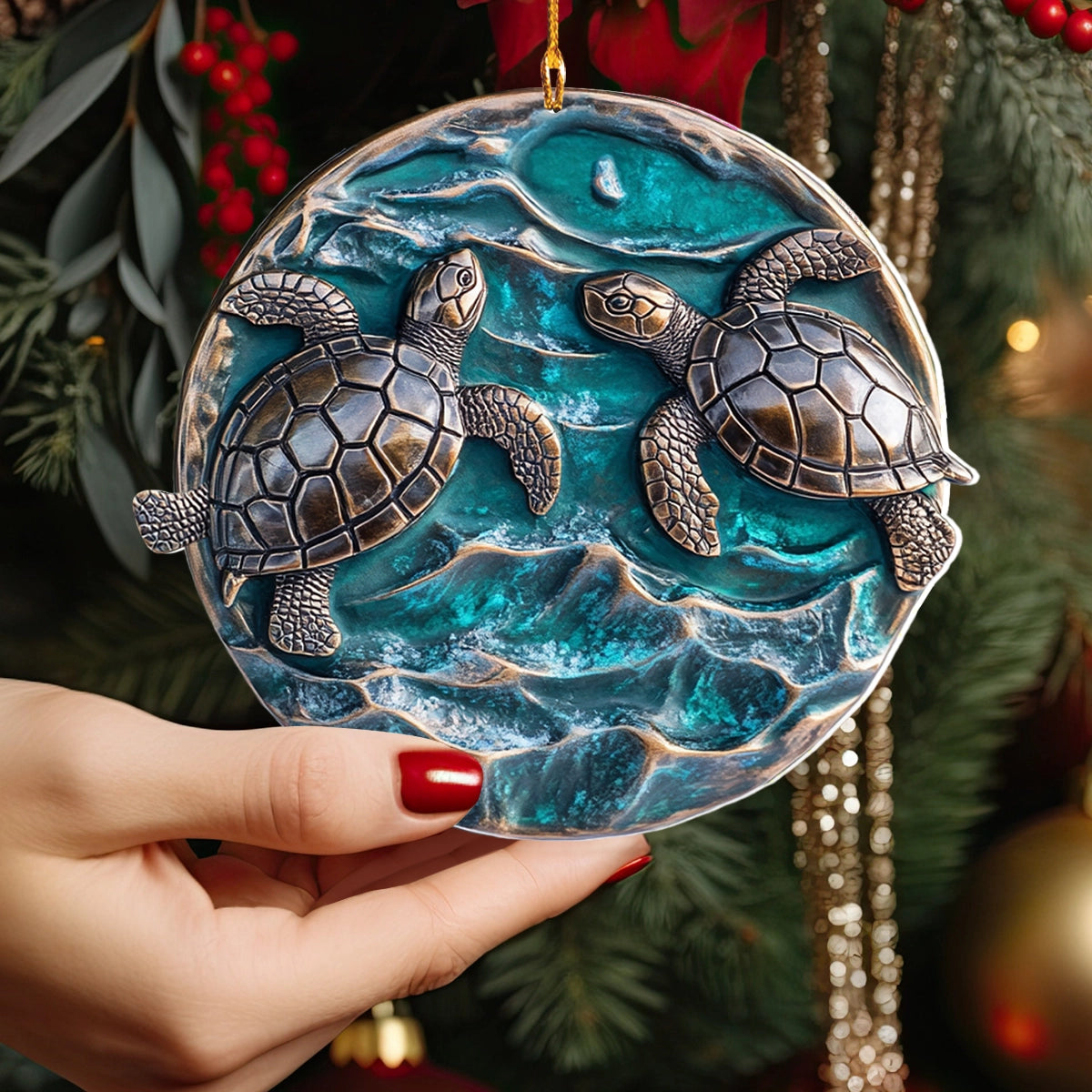 Shineful 2D Acrylic Ornament Ocean Harmony Sea Turtle