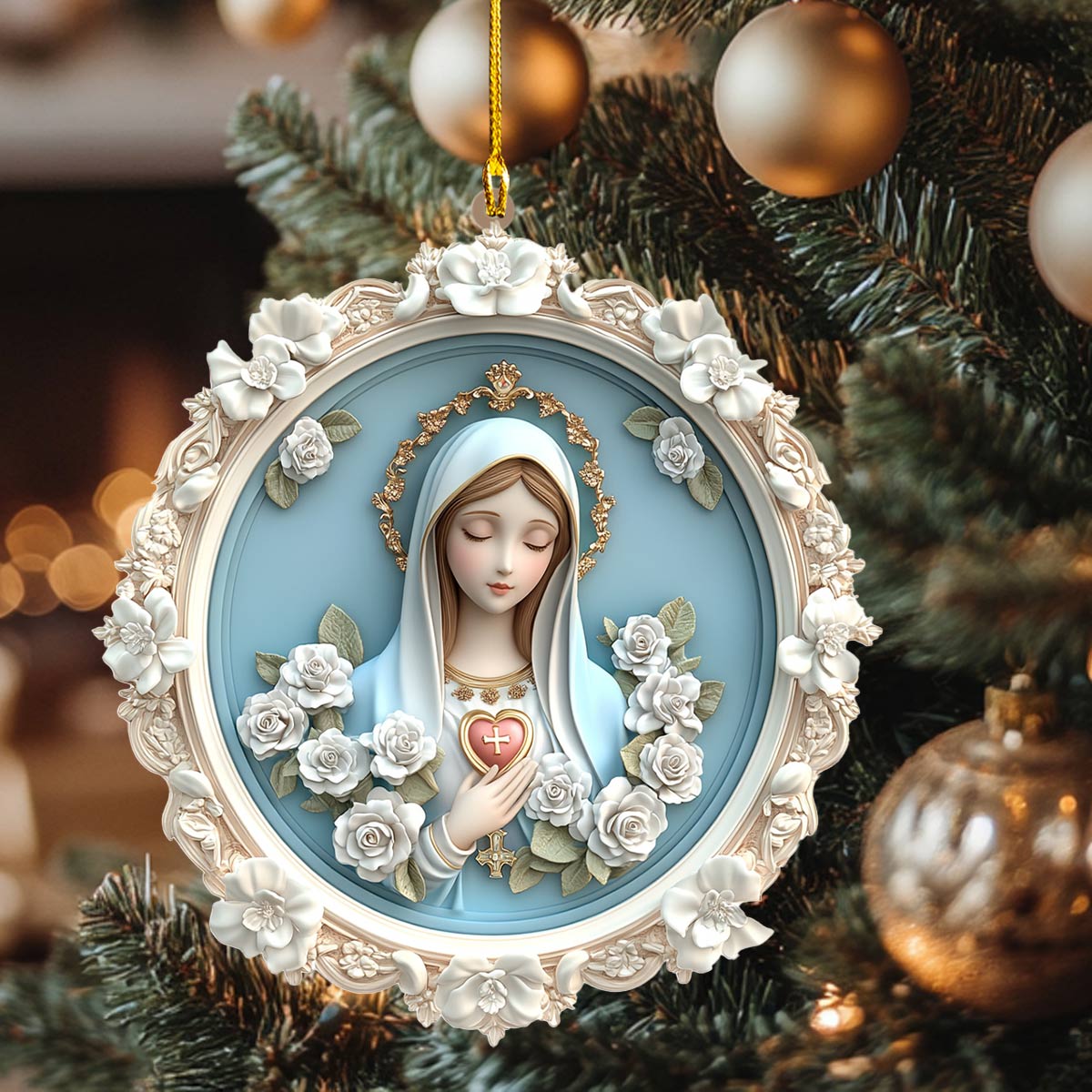 Shineful 2D Acrylic Ornament Blessed Virgin Mary Christmas