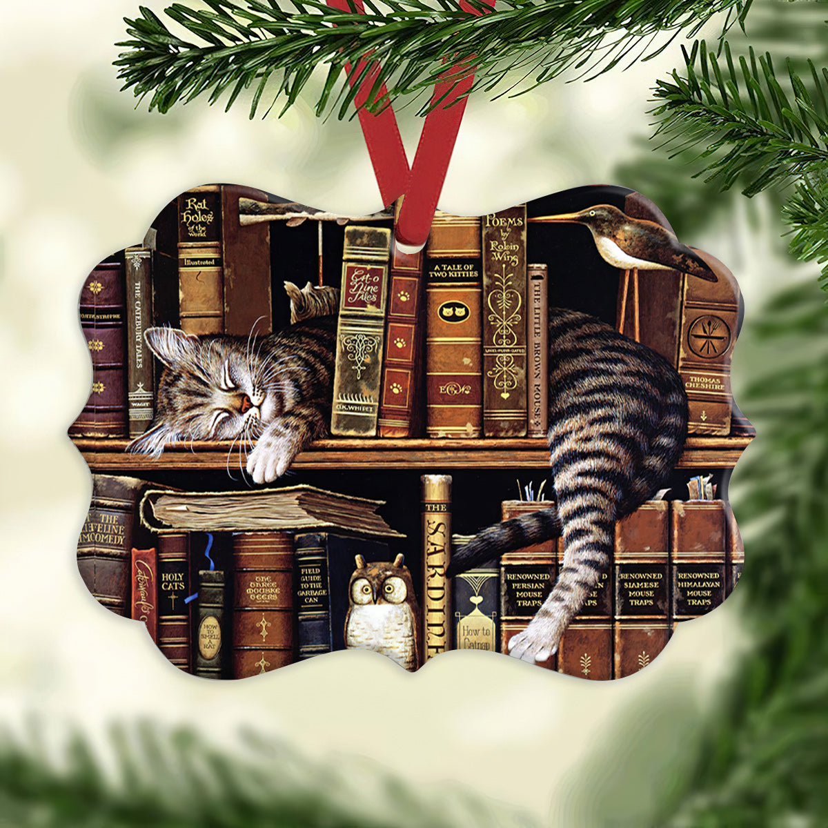 Cat Book Cats In My Bookshelf - Shineful® Ornament