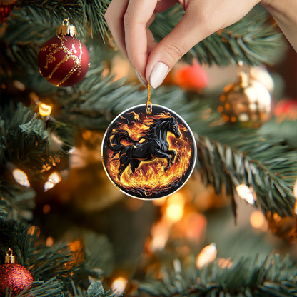 Shineful 2D Acrylic Ornament Blazing Fire Horse