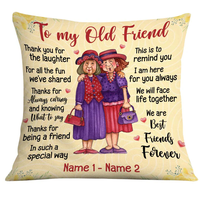 Shineful Pillow Personalized Old Friends Pillow