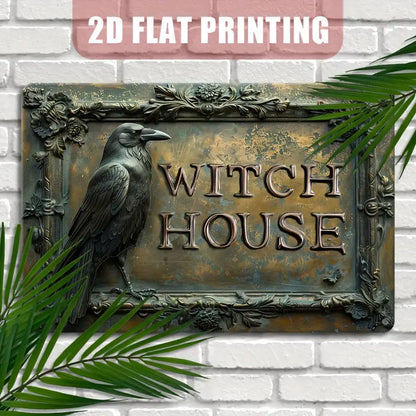 Shineful Metal Sign 2D Witch House with Raven