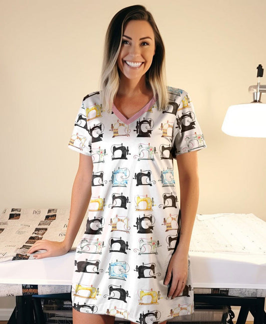 Sewing Shineful® V-Neck Nightshirts Beautiful Machines Tl10